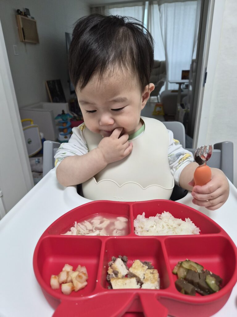 아기밥상 - 깍두기, 한우두부조림, 도토리묵 오이무침