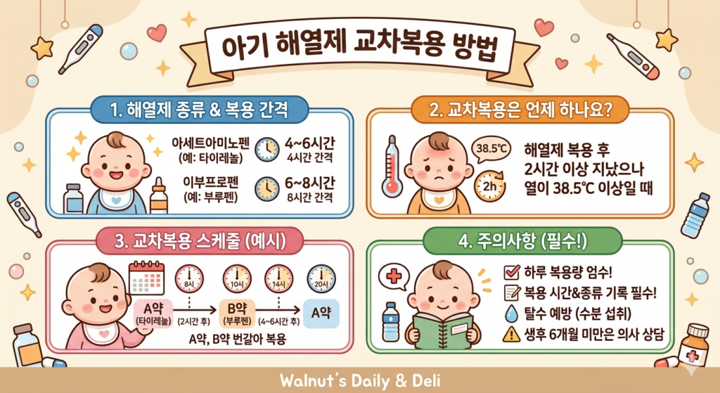 아기 해열제 교차복용 방법
